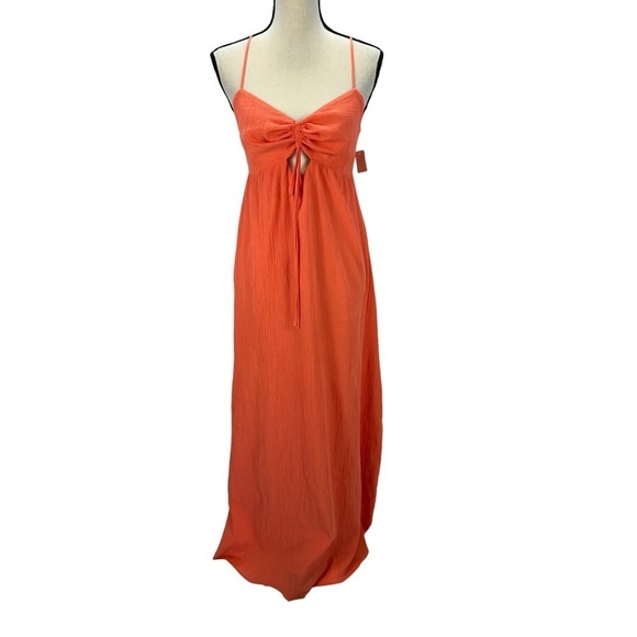 Bar III Sleeveless Spaghetti Strap Smocked Back Keyhole Front Maxi Dress - Small - Picture 1 of 12